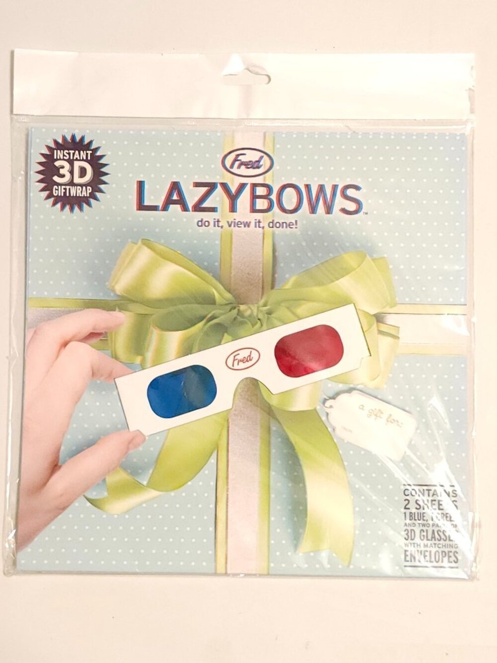FRED Lazy Bows Wrapping Paper BNIP Instant 3D Wrapping Paper